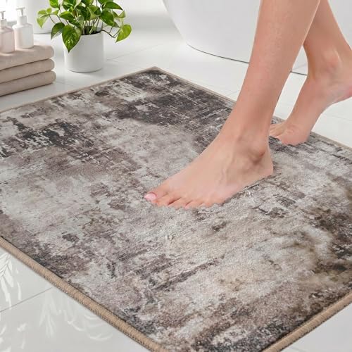 Image of Medallion Vintage Look Carpet for Living Room Bedroom Dining Room | Washable Area Rug with Non Slip TPR Backing | Modern Floor Carpet for Home(Design11-16x24 Inches)