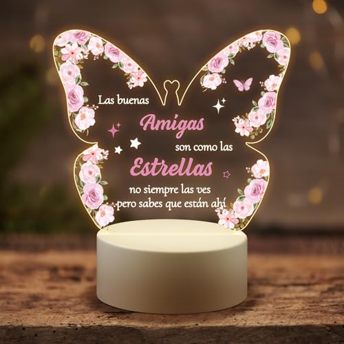 KAAYEE Presentes amigo, luz noturna acrílica gravada presente mulher amiga aniversário, presente de amigas invisível, presentes amigo natalício ação de graças (amiga)