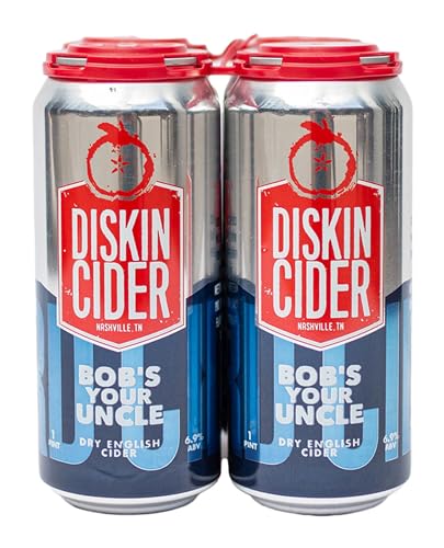 Diskin Cider, Cider Uncle Dry English, 4pk, 16 Fl Oz Cans