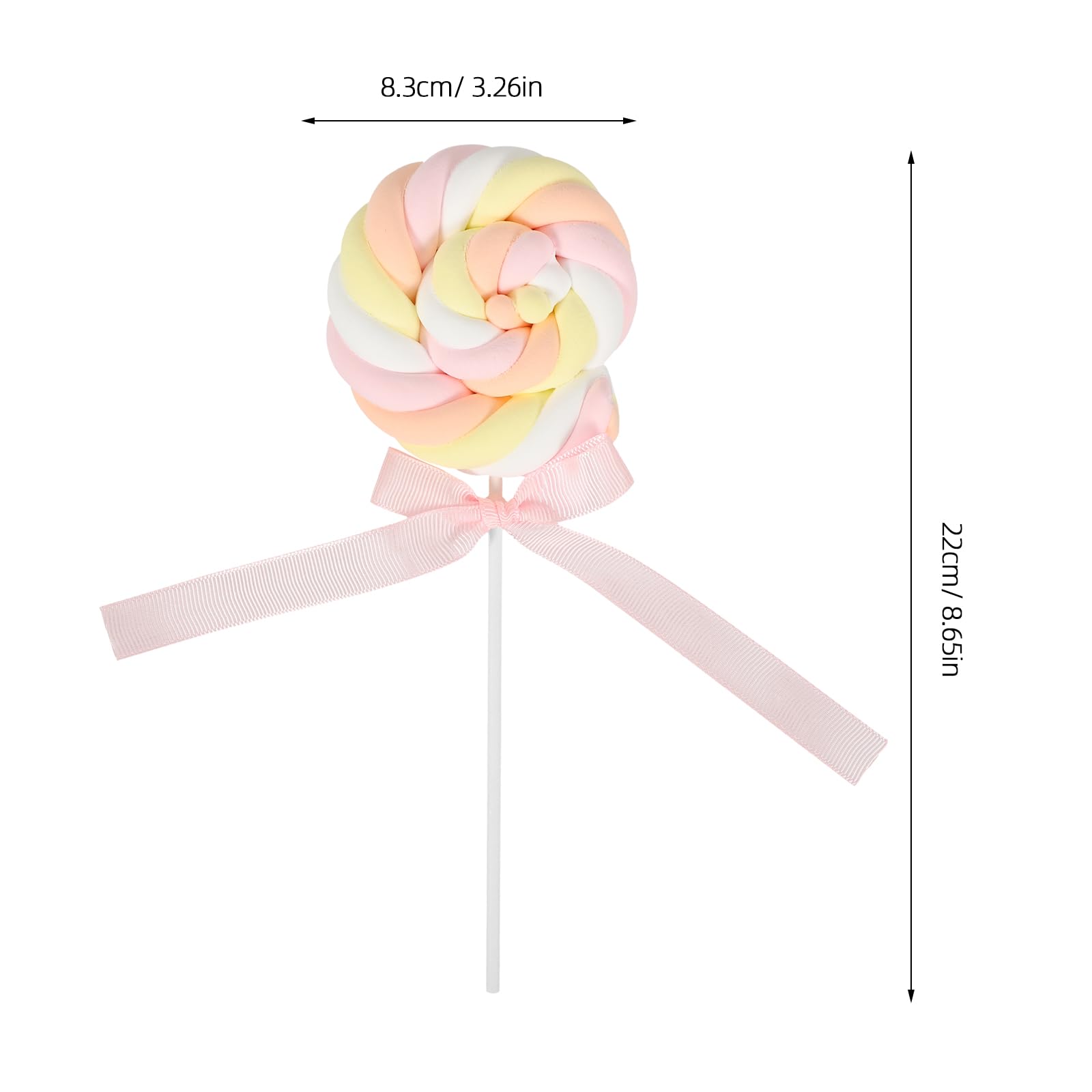 LOGOFUN Artificial Lollipop Fake Lollipop Prop Simulation Cotton Candy Model for DIY Crafts Creative Dance Performance Photography Props - Pink