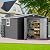 Softkiss 10x12 FT Outdoor Storage Shed, Metal Garden Shed - Tool Storage Sheds with Lockable Doors & 1 Clear Window, Waterproof Outside Storage Building for Backyard, Patio (Black; Floor Not Included)