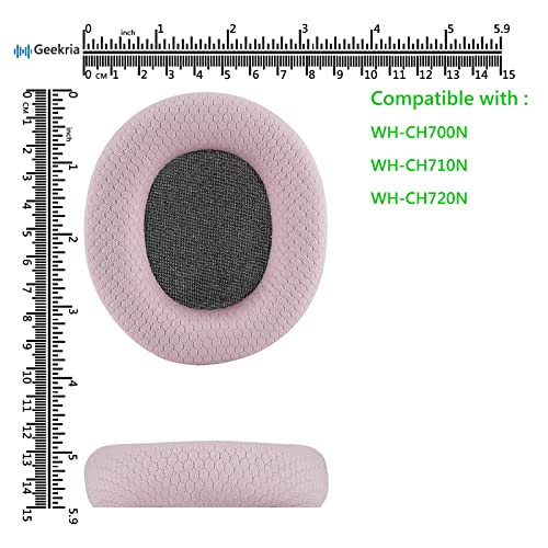 Geekria NOVA almohadillas de reemplazo de tela de malla compatibles con audífonos Sony WH-CH700N, WH-CH710N, WH-CH720N, cojines para orejas (rosas) miniatura 6