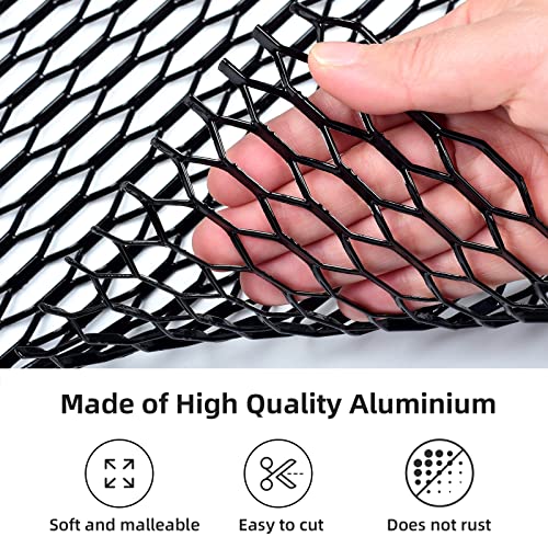 Image of AggAuto Universal 40 inchx13 inch Car Grill Mesh - Aluminum Alloy Automotive Grille Insert Bumper Honeycomb Hole 10x38mm, One of the Most Multifunctional Shape Grids Orange