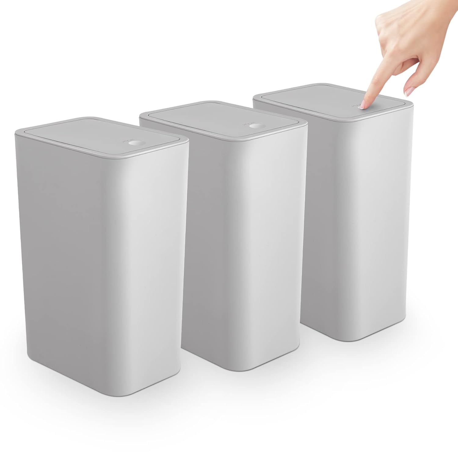 TrashAid 3 Pack Bathroom Trash Can with Lid, 2.6 Gallon