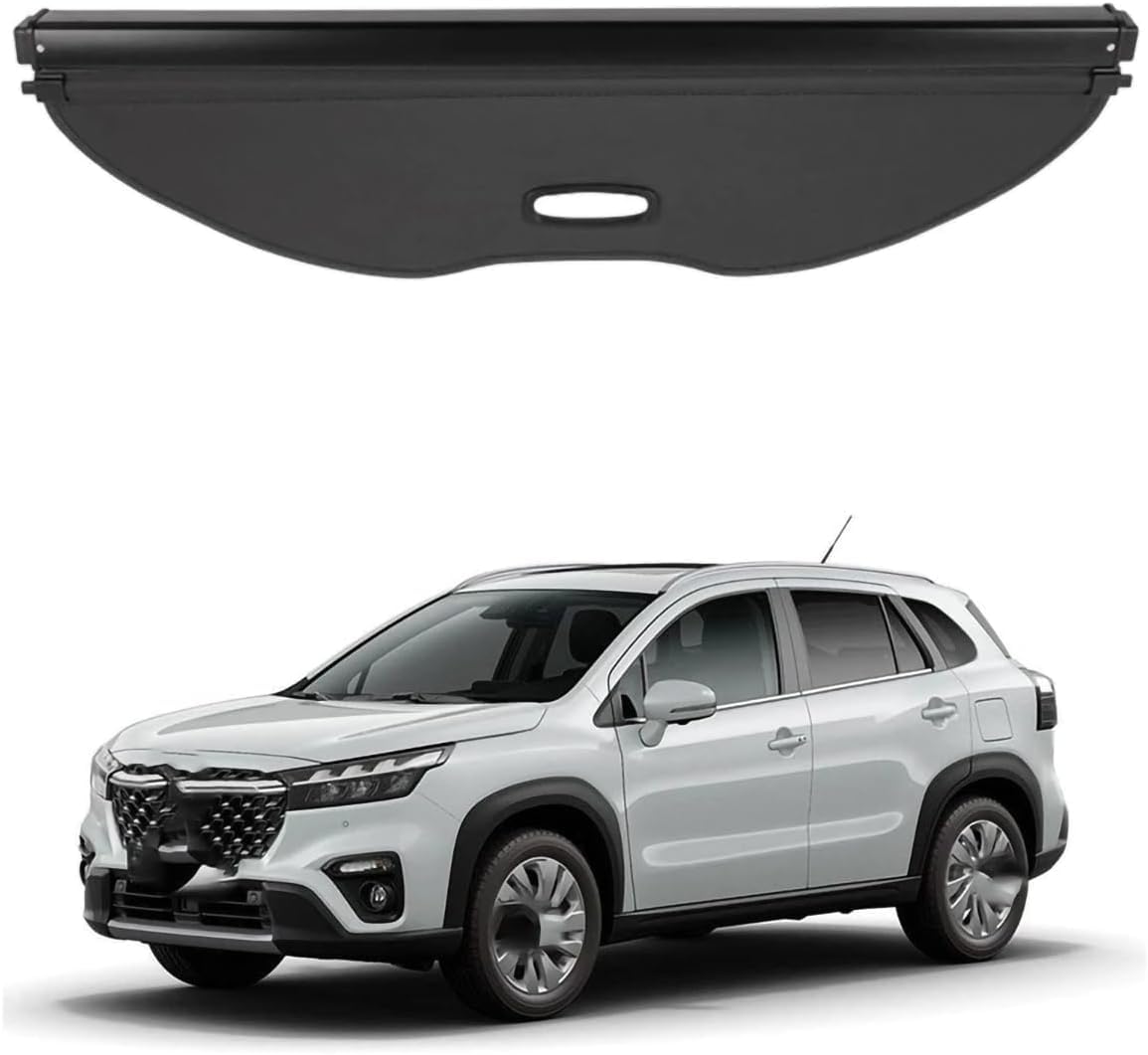 DdaiXQ Retractable Car Rear Trunk Parcel Shelf for Suzuki SX4 S-CROSS 2022-2024, Rear Boot Cargo Cover Curtain Shield Privacy Panel Roller Blind Shelves