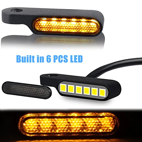 Poseng 2Pcs Universal 12V Mini Motorcycle Indicators Handlebar Led Turn Signal Light Signal Lamp Flasher Amber Light #TOP4