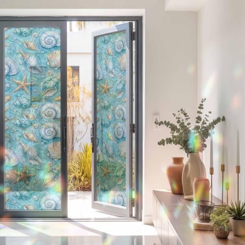 Película para ventana efecto vitral arcoíris 79x18 pulgadas miniatura 2