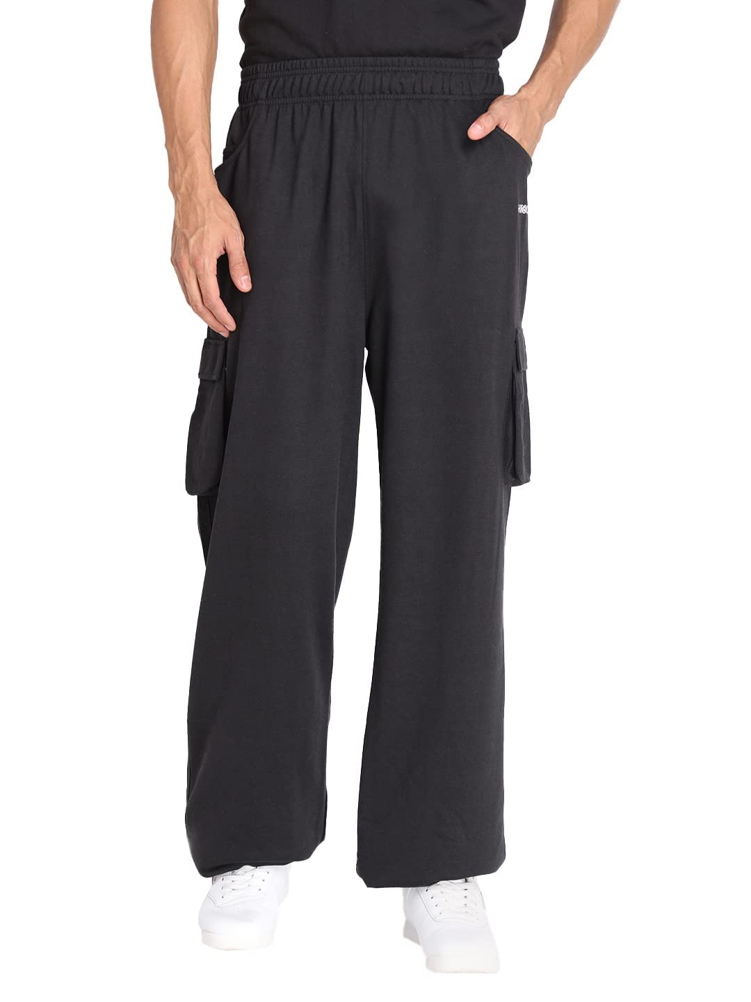 Men Casual Track Pant Gym Workout Lower With Pocket, Black, 4XL - Loose, Mid Rise-image-0