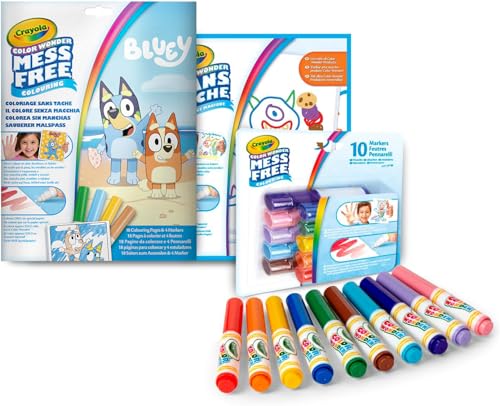 CRAYOLA - Color Wonder, Set Commodité Couleur Sans Tache, Thème Bluey, Activités Créatives pour Enfants, âge 3,4,5 Ans