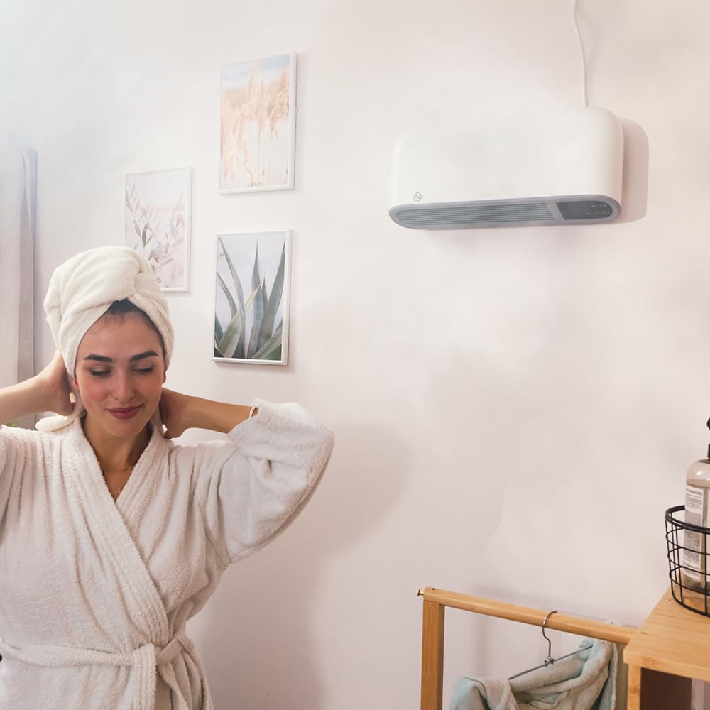 Cecotec Scaldabagno Ceramico ReadyWarm 2000 Max Box Ceramic Connected. 2000 W, Display LED, Termostato Regolabile, Controllo via Wifi, Protezione IP22, Timer, Protezione da Surriscaldamento