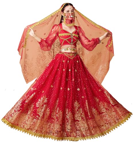 Women's Belly Dance Aladdin Jasmine Princess Dress Up Party Hallo...