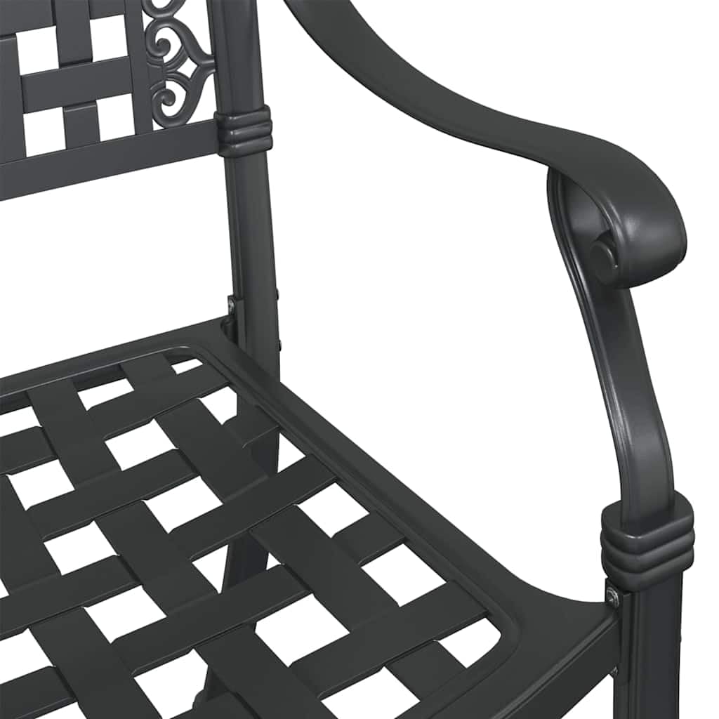 vidaXL Krzesło Ogrodowe 2 szt. Czarny Aluminium