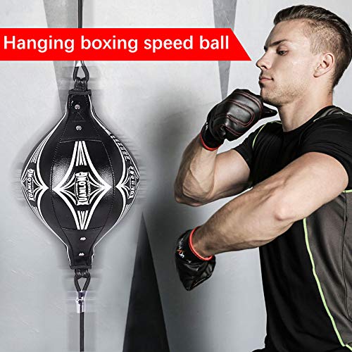 Wodesid Double End Punching Ball, Boxing Speed Ball with Boxing Reflex Ball, Pump, Elastic Rope, Punching Dodge Gym MMA with Ring Locking for Training Gym Exercise Agility (Double End Punching Ball)