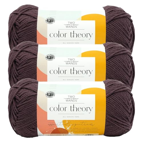 Image of Lion Brand Yarn, Color Theory Worsted Weight Yarn for Knitting and Crochet, Fig, 3 Pack, Acrylic Fiber with Modern Color Palette, Perfect for Sweaters, Hats and Cozy Blankets