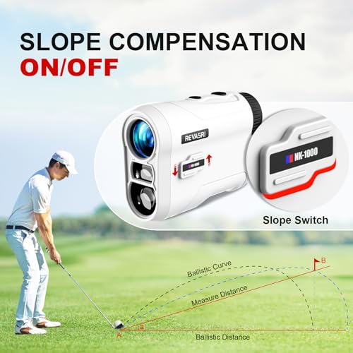 REVASRI Golf Rangefinder with Slope and Pin Lock Vibration, External Slope Switch for Golf Tournament Legal, Rangefinders with Rechargeable Battery 600/1000YDS Laser Range Finder - Image 4