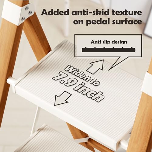 image for Taranta 5 Step Ladder, Portable Folding Ladder with Wide Pedal, Lightw