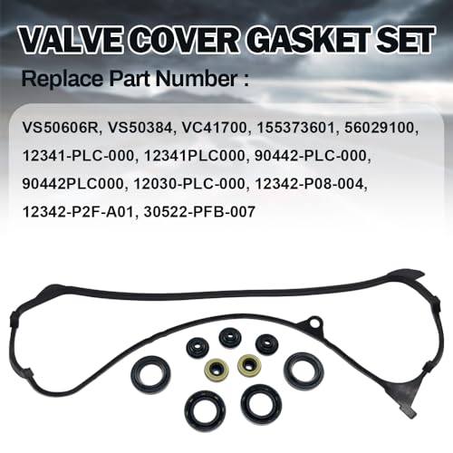 Image of VS50606R Engine Valve Cover Gasket Kit Fit for Honda Civic DX EX HX GX LX V-TEC 1.7L D17A1 D17A2 D17A6 D17A7 2001-2005 Replace 12030-PLC-000 12030-PLC-010