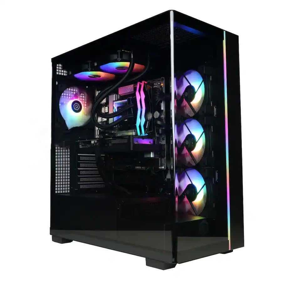 CyberpowerPC Gamer Xtreme Gaming Desktop PC - Intel Core Ultra 7 265F CPU, 32GB DDR5 RAM, 1TB PCIe SSD, NVIDIA GeForce RTX 5060 8GB, Liquid Cooler, RGB Lighting, Windows 11 Home (GXi3400BSTV17)