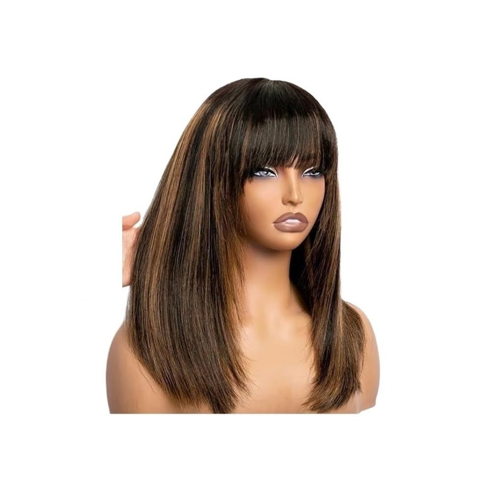Warstwowe Highlight 1b/30 Bezglueless Bob Wig z grzywką do noszenia na co dzień, 3 x 1 cali koronkowe igi, ludzkie włosy 180, gęstość, dla czarnych kobiet