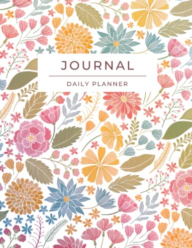 Carnet ligné Spring Flowers Journal grand format 21,6 x 27,9 cm pour note quotidienne