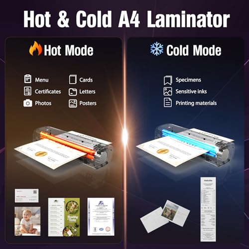 Laminator Machine, 9-Inch Letter Size Laminating Machine with 15 Laminating Pouches for Small Desktop, 4 in 1 Never Jam Thermal Laminator with Trimmer Corner Rounder for Office Sch image 1