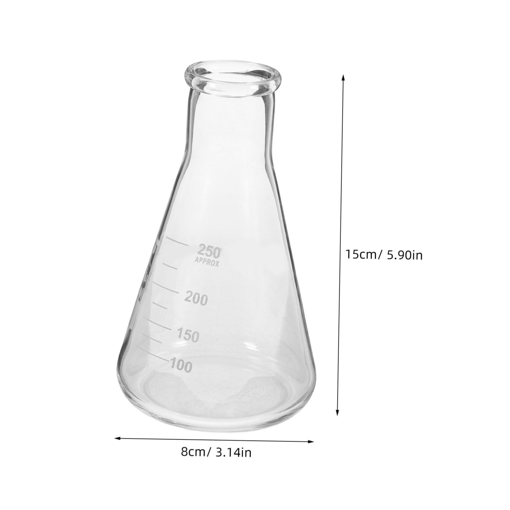 OUNONA 2pcs Erlenmeyer Flask Laboratory Flask Chemistry Lab Flask Experiment Flask Flat Bottom Flask Boiling Flasks Experiment Bottle Laboratory Conical Flask Storage Flask Glass