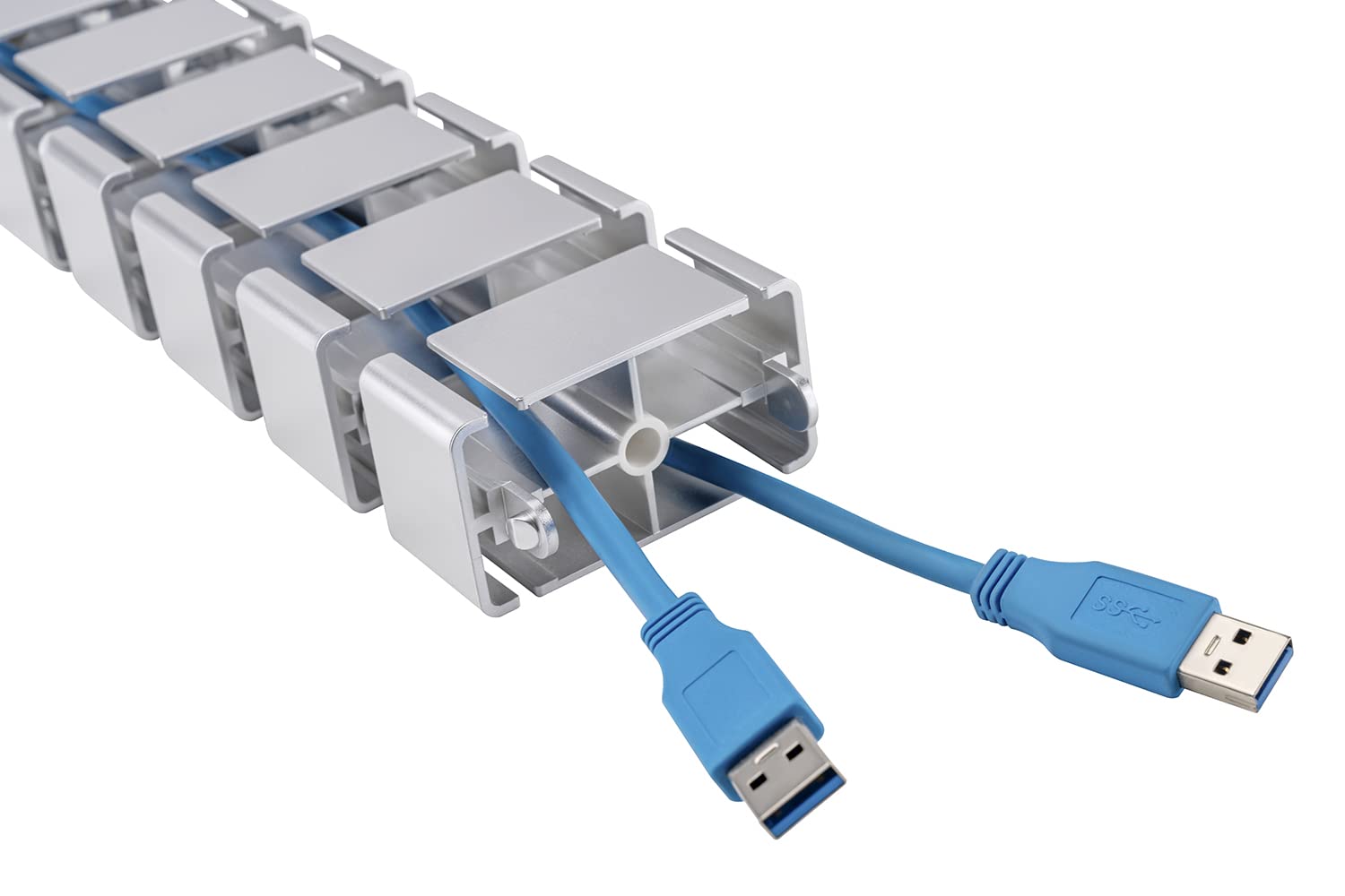 mywall Kabelführung HZ43SL mit Einer Länge bis 1.347 mm, Kabelmanagement für Schreibtische mit Klemmenfixierung, Kabelschlauch-Kabelkanal Rund, 4-Fach Kanalsystem mit modularer Wirbelstruktur