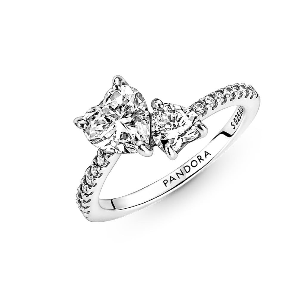 Pandora Timeless - Anello Unione di Cuori, in argento sterling, con pietre di zirconia cubica incolori