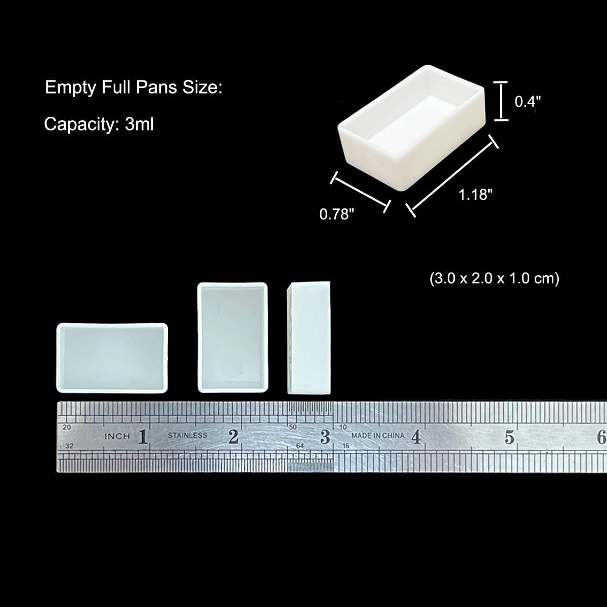100pcs Empty Watercolor Full Pans Paint Pans with 100pcs Magnetic Squares for Watercolor Full Pans