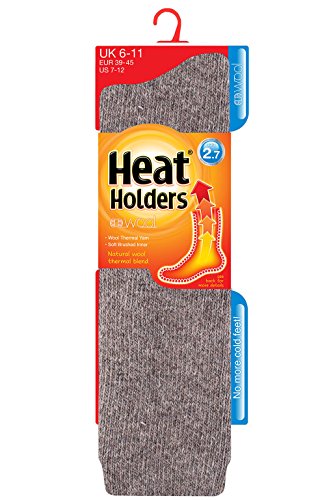 HEAT HOLDERS Mens LONG WOOL 2.7 Tog Thermal Socks, 7-12 USA2