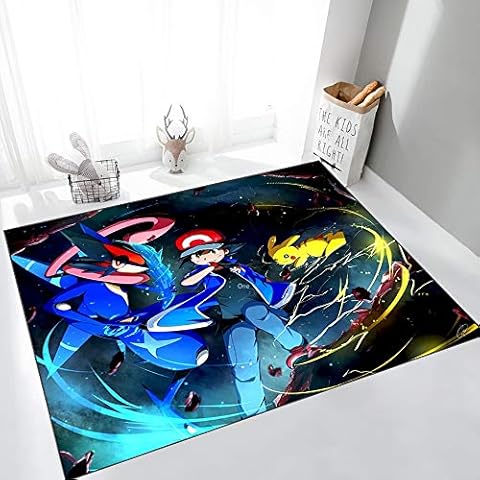 BILIVAN Non-slip Bathroom Bedroom Bedside Table Cartoon Cartoon Pikachu Nursery Rug Eco-friendly Rug (120 * 160CM) Cover