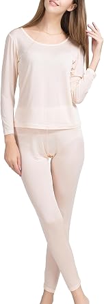 METWAY Womens Silk Long Johns MulberrySilk Long Underwear Thermal Underwear Sets Winter Base Layer