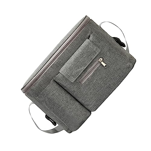 VANZACK Multi Functional Supply Pouch Diaper Container for Strollers for Diapers and Essentials Grey Nursery Bag with Front Tissue Bottle Pocket