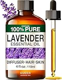 KUKKA Lavender Essential Oils - 4 Fl Oz - for Hair, Skin, Diffuser, Aromatherapy & DIY Soap Making Scent