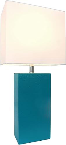 Miniatura 3 de Lámpara de mesa de cuero auténtico y elegante diseño moderno., LT1025-TEL, 60.00watts, 110 volts