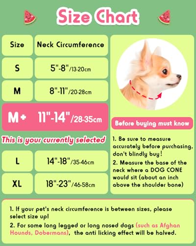 Image of Inflatable Dog Pillow Cone Collar After Surgery, Donut Soft Neck Cone for Beagle French Bulldog Medium Plus Dogs, etc, Recovery E Collar to Stop Licking Watermelon