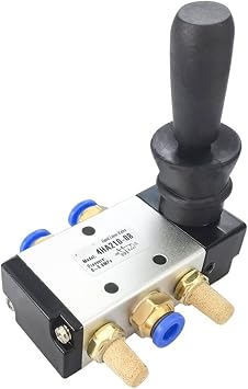 4HA210-08 1/4quot; 2 Position 5 Port Manual Five Way Pneumatic Air Valve Hand Lever Operated Control 1PcsWith 10mm Fittings