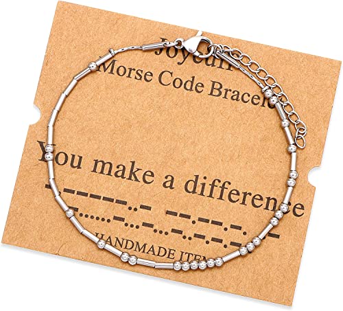 Morse Code Bracelets For Teacher Appreciation Gifts Inspirational Bracelets For Women Encouragement Valentine's Day Mother's Day Birthday Graduation Gifts For Daughter Son You Make A Difference #TOP11