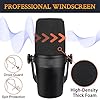 SOULWIT 2Pcs Microphones Pop Filter for Shure MV7/MV7X, Protective Mic Cover Windscreen Foam - Black #3