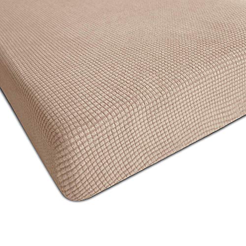 Image of Chunyi Jacquard Polyester Spandex Cushion Slipcover (Sofa Cushion, Light Khaki)