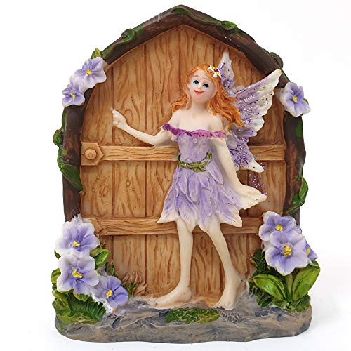 Image of Spirit of Equinox Beautiful Miniature Sparkle Fairy Doors Home and Garden Ornament (Violet)