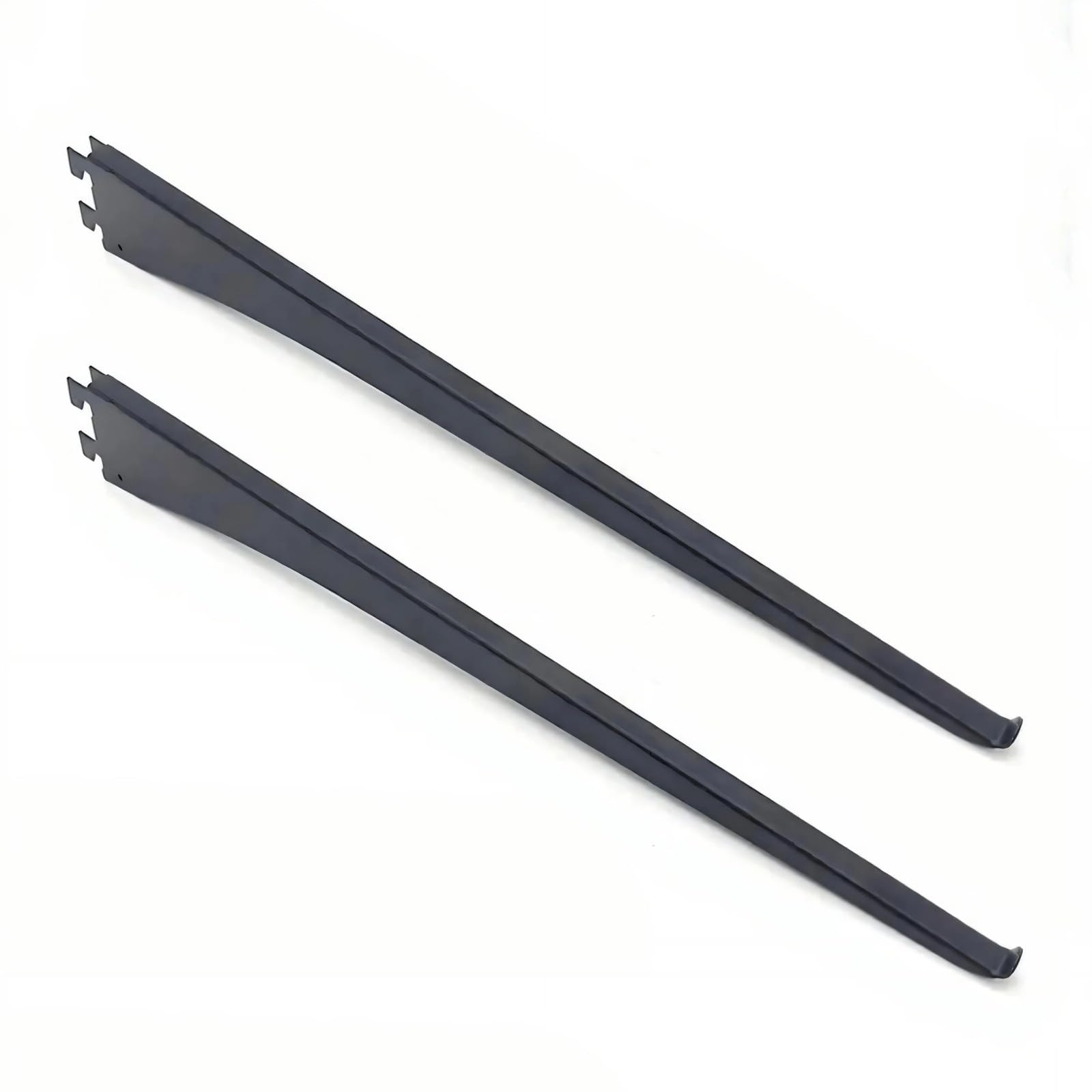 Msioytog Black Duty Metal Shelf Brackets Rustproof Carbon Steel Vertical Hole Plate Rack For Standard Slotted Shelving Supports Metal Shelf Bracket