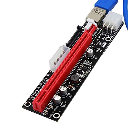 Almencla PCI-E Riser, 1 X para 16 X Placa Adaptador de Mineração de Extensão de Gráficos (4 pinos, 6