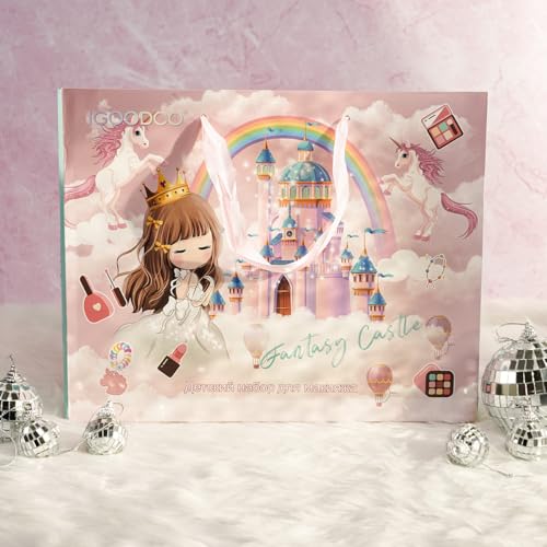 Image of ILEARNNGROW Kids Makeup Kit 28 Piece | Washable Pretend Play Set for Girls 4+ Unicorn