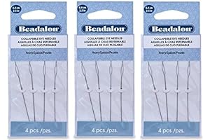 12-Pack Collapsible Eye Beading Needles (2.5" Heavy)