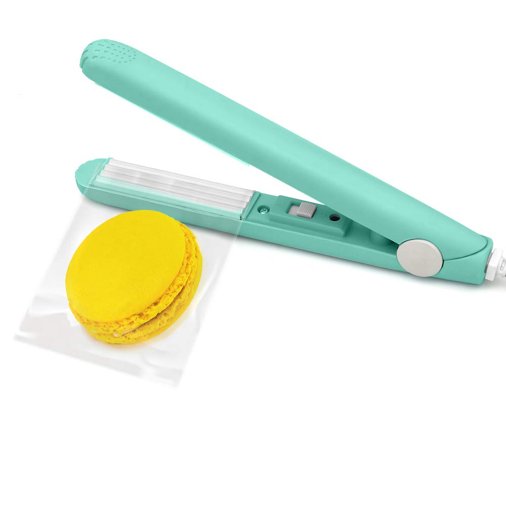 Handheld Mini Heat Bag Sealer, Portable Hand Pressure Sealing Machine for Airtight Food Storage, Reseal Snack Bags, Heat Seals Plastic and Aluminum Bags (Blue)