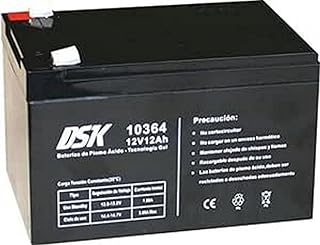 DSK 10364 - Batterie au plomb scellée AGM Gel 12V 12Ah. Idéal pour tout appareil de mobilité électrique. Prend en charge des cycles d'utilisation plus longs. S'il casse, le gel ne se renverse pas.