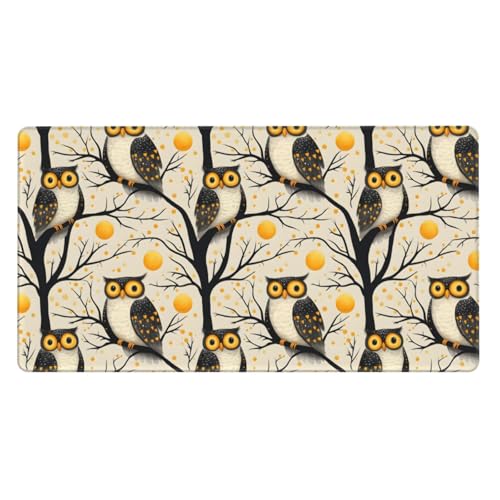 Grand tapis de souris de jeu hibou pour ordinateur portable