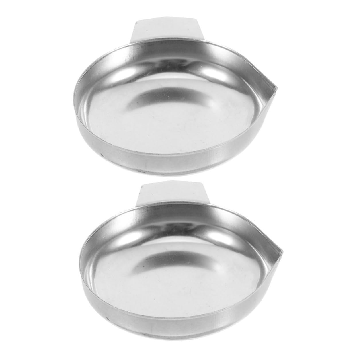 Housoutil 2Pcs Stainless Steel Weighing Trays for Kitchen Jewelry Food Scale Pans Precision Measurement Trays for Food Cosmetics Reusable Versatile Design