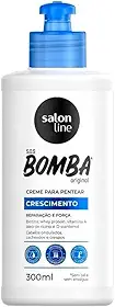 Salon Line, Creme de Pentear, SOS Bomba, Crescimento - Cabelos Ondulados, Cacheados e Crespos, 300 ml